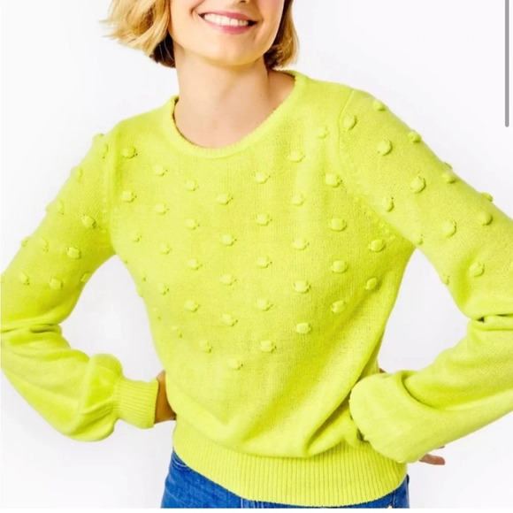 LILLY PULITZER | Tekla Bauble Yellow Pull Over Knit Sweater Lime Green Size xs - Picture 1 of 11